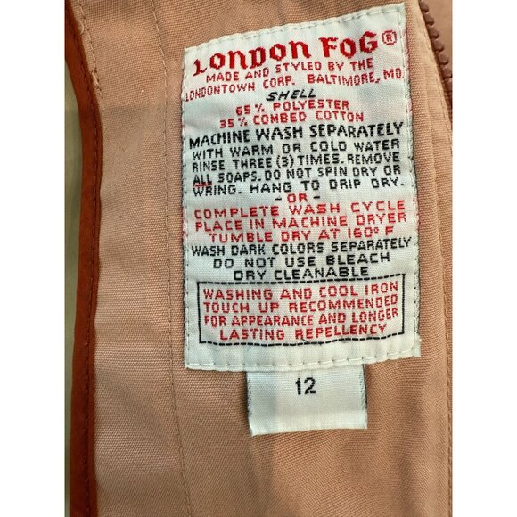 Vintage 80's London Fog Dusty Rose Bomber Jacket, size 12 - Picture 10 of 13